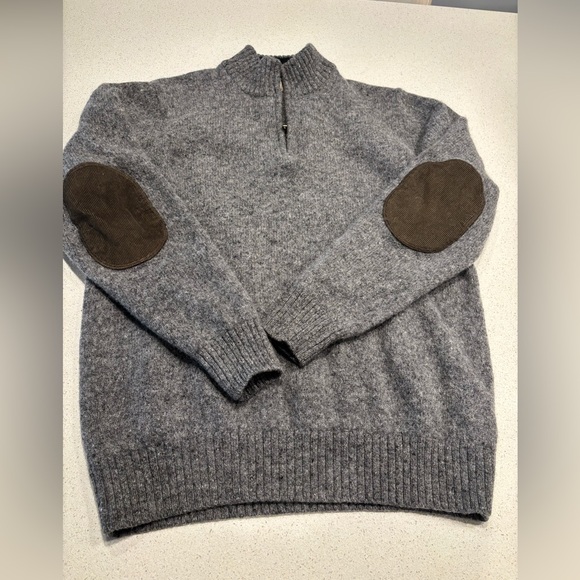 L.L. Bean Men's 100% Wool Gray Sweater, Size L - Picture 3 of 7